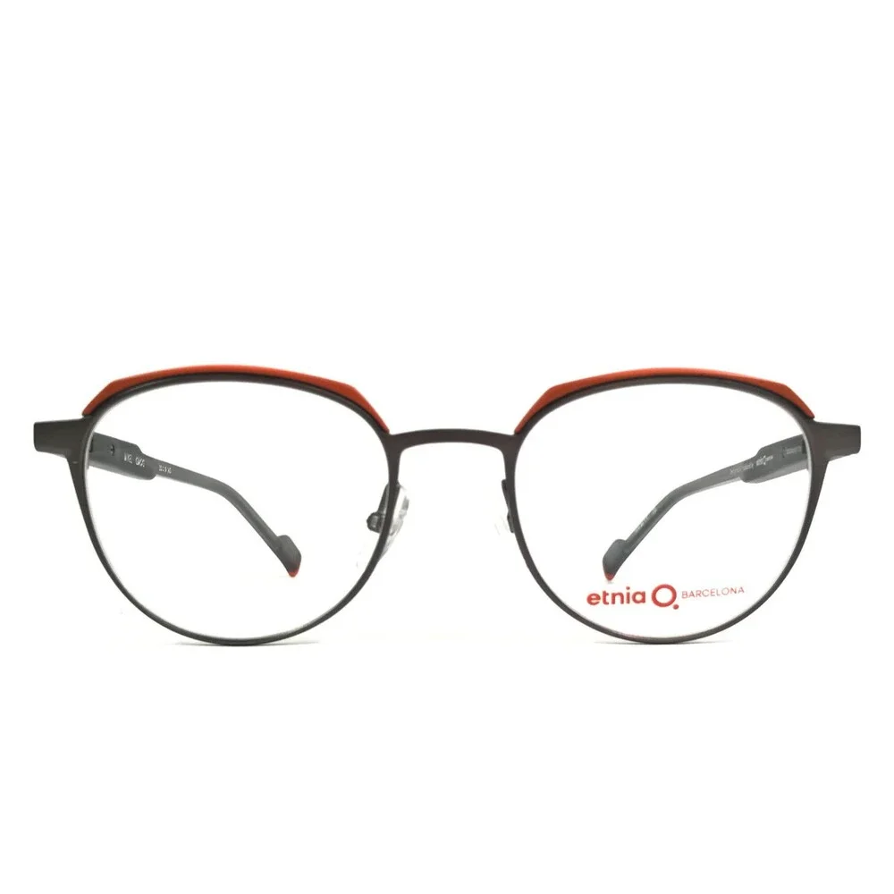 Etnia Barcelona Eyeglasses Frames MIKEL GMOG Gunmetal Orange Full Rim 50-19-145